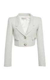 Cropped Embellished Sequined Tweed Jacket by Alessandra Rich at Moda Operandi